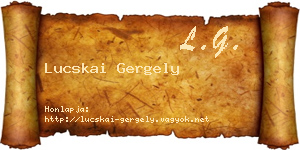 Lucskai Gergely névjegykártya